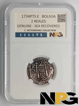 1734PTS E Bolivia 2 Reales