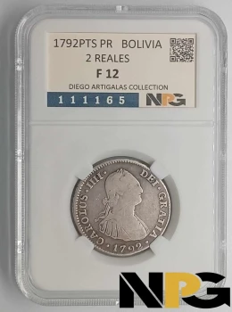 1792PTS PR Bolivia 2 Reales