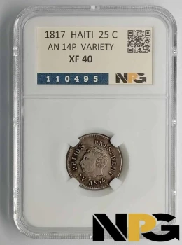 1817 Haiti 25 CENTIMES AN 14P