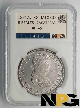 1821Zs RG Mexico 8 Reales 1821Zs RG Mexico 8 Reales