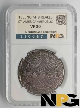 1835ng M Central American Republic 8 Reales