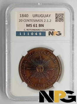 1840 Uruguay 20 Centésimos 2.1.2