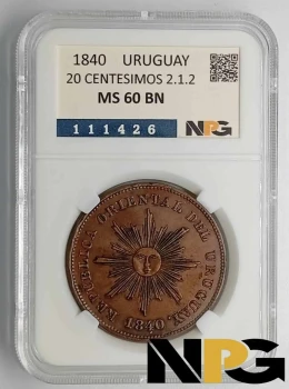 1840 Uruguay 20 Centésimos 2.1.2