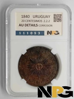1840 Uruguay 20 Centesimos 2.2.2