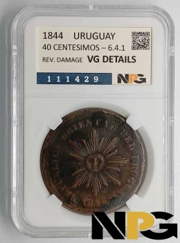 1844 Uruguay 40 Centesimos 6.4.1.