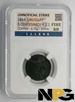 1844 Uruguay 5 CENTESIMOS 4.1.2