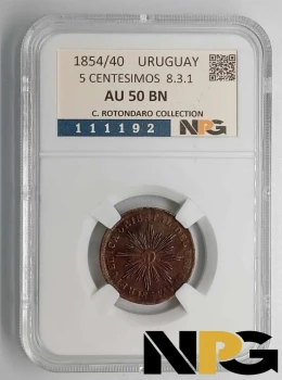 1854 Uruguay 5 Centesimos 8.3.1