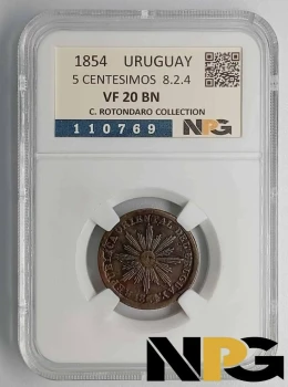 1854 Uruguay 5 Centesimos
