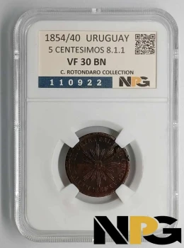 1854 Uruguay 5 Centesimos