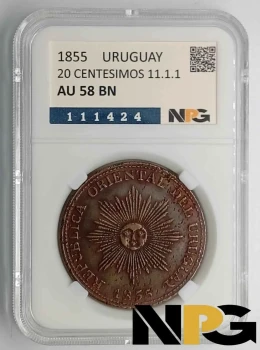 1855 Uruguay 20 CENTESIMOS 11.1.1