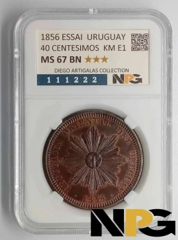 1856 Uruguay 40 Centesimos 1856 Uruguay 40 Centesimos