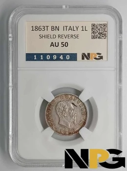 1863 Italy 1 Lire