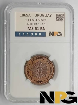 1869A Uruguay 1 Centesimo