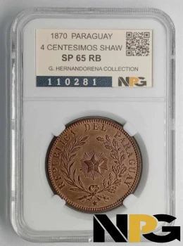 1870 Paraguay 4 CENTESIMOS SHAW