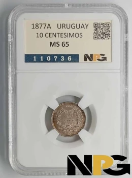 1877A Uruguay 10 Centesimos