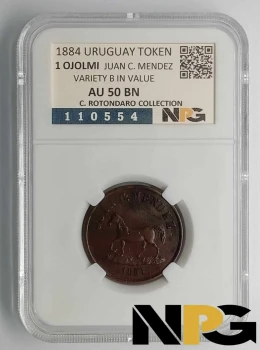 1884 Uruguay  1 Ojolmi Establecimiento Juan A. Mendez