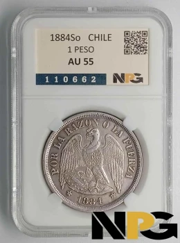 1884So Chile 1 Peso
