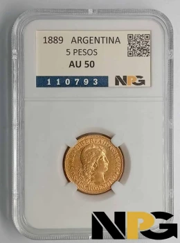 1889 Argentina 5 Pesos 1889 Argentina 5 Pesos