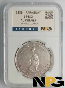 1889 Paraguay 1 Peso 1889 Paraguay 1 Peso