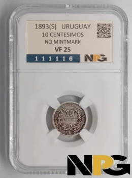 1893 Uruguay 10 Centesimos