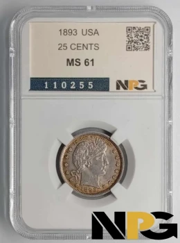 1893 USA 25 Cents