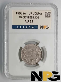 1893So Uruguay 20 Centesimos
