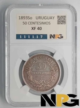 1893So Uruguay 50 Centesimos