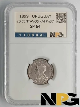 1899 Uruguay 20 Centavos 1899 Uruguay 20 Centavos