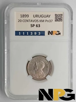 1899 Uruguay 20 Centavos