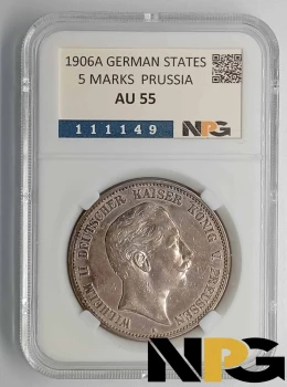 1906A GERMAN STATES PRUSSIA 5 Marks 1906A GERMAN STATES PRUSSIA 5 Marks
