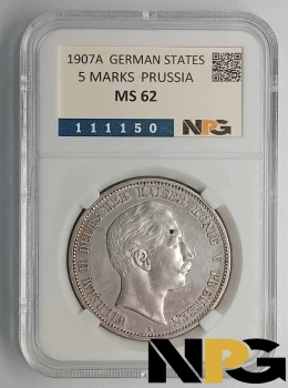 1907A GERMAN STATES PRUSSIA 5 Marks 1907A GERMAN STATES PRUSSIA 5 Marks