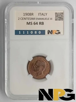 1908R Italy 2 CENTESIMI