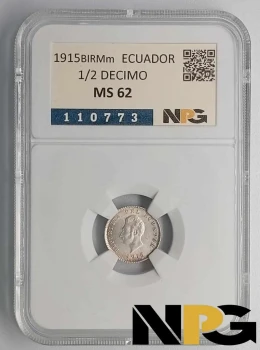 1915BIRMm Ecuador  1/2 DECIMO