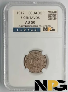 1917 Ecuador 5 Centavos