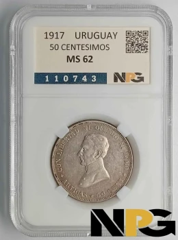 1917 Uruguay 50 Centesimos