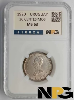 1920 Uruguay 20 Centesimos