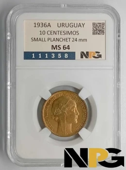 1936A Uruguay 10 Centesimos
