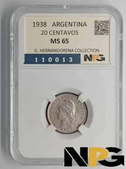 1938 Argentina 20 Centavos