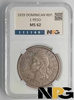 1939 Dominican R. 1 Peso 1939 Dominican R. 1 Peso