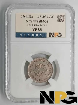 1941So Uruguay 5 CENTESIMOS 54.2.1 1941So Uruguay 5 CENTESIMOS 54.2.1