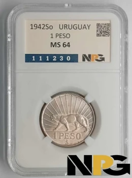 1942So Uruguay 1 Peso 1942So Uruguay 1 Peso