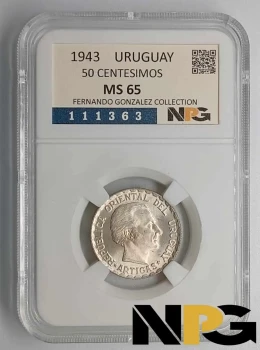 1943 Uruguay 50 Centesimos
