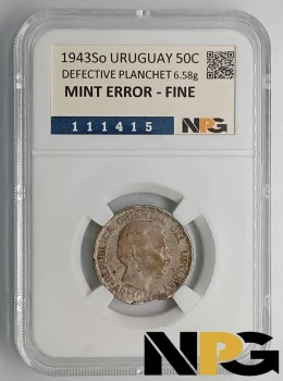 1943So Uruguay 50 Centesimos 1943So Uruguay 50 Centesimos