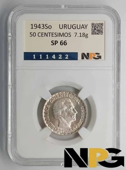 1943So Uruguay 50 Centesimos 1943So Uruguay 50 Centesimos