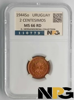 1944So Uruguay 2 Centesimos