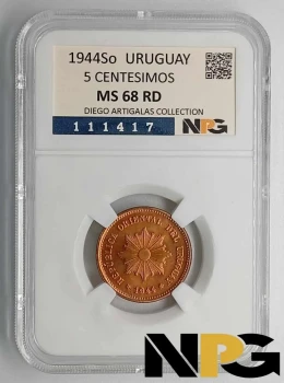 1944So Uruguay 5 Centesimos 1944So Uruguay 5 Centesimos