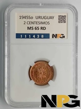 1945So Uruguay 2 Centesimos