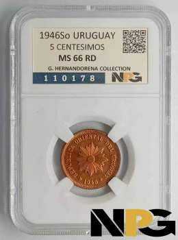 1946s Uruguay 5 Centesimos