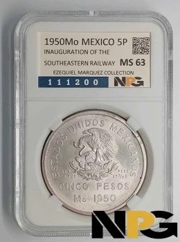1950Mo Mexico 5 Pesos