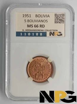 1951 Bolivia 5 BOLIVIANOS